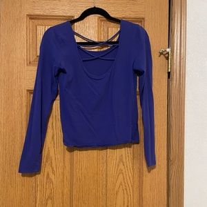 Blue long sleeve cropped shirt